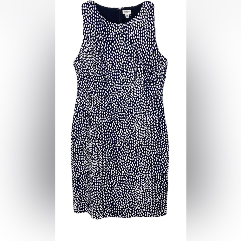 J. Crew Navy and White Polka Dot Dress - size 12 NWT